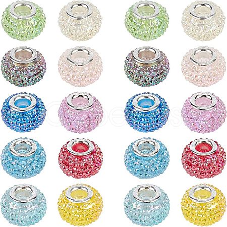 Resin Rhinestone European Beads RPDL-NB0001-11-1