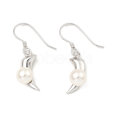 Rhodium Plated 925 Sterling Silver Pepper Dangle Stud Earrings EJEW-Z024-02A-P-1
