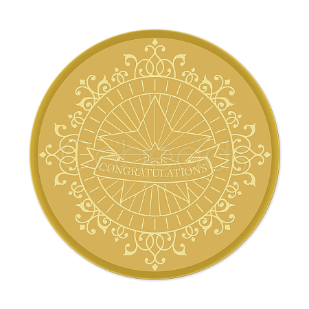 Plastic Self Adhesive Gold Foil Embossed Stickers DIY-WH0211-016-1