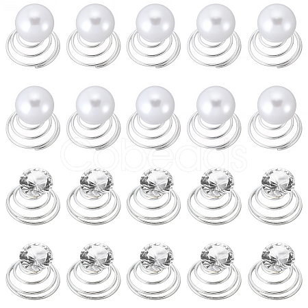 40Pcs 2 Styles Spiral Hair Pin Coil Iron Hair Accessories OHAR-SP0001-10A-1