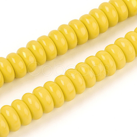 Opaque Solid Color Glass Beads Strands GLAA-ZX008-8mm-18K-1