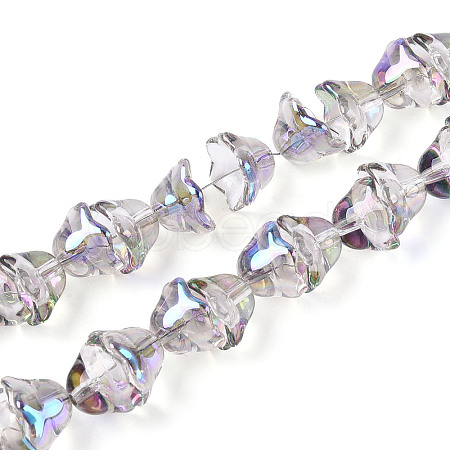 Electroplate Transparent Glass Beads Strands X1-EGLA-N020-03I-1