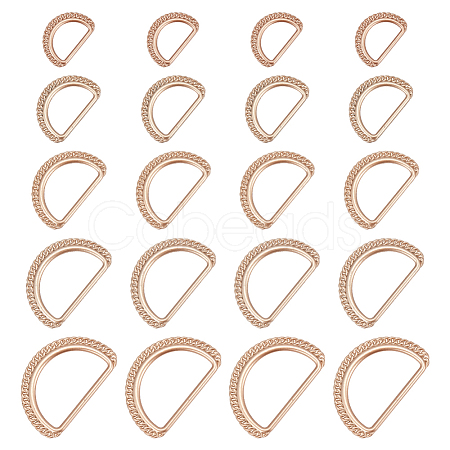 20Pcs 5 Style Alloy D Rings FIND-WR0006-87-1