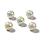 UV Plating Rainbow Iridescent Acrylic Beads, Round, Beige, 15~15.5x15.5~16mm, Hole: 2.7mm