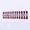 Solid Colors Matte Plastic False Nails Full Cover Fake Nails Tips, Natural Medium Length Press on Nails, Dark Red, 18~24x7~14mm, about 24pcs/set