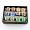 Handmade Gold Sand and Silver Foil Lampwork Wide Band Rings, Mixed Color, 17~19mm, about 12pcs/box