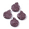 Handmade Polymer Clay Rhinestone Beads, Apple, Light Amethyst, PP14(2.0~2.1mm), 22.5~23.5x20~21x8~9mm, Hole: 1.6mm