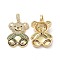 Brass Micro Pave Cubic Zirconia Pendants, Bear Charms, Golden, Green, 30x22.5x4mm, Hole: 5x7mm