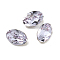 Glass Rhinestone Cabochons, Flat Back & Back Plated, Faceted, Oval, Violet, 6x4x3mm