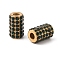 Ion Plating(IP) 304 Stainless Steel Beads, with Rhinestone, Column, Golden, Emerald, 11x7mm, Hole: 3mm