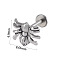 304 Stainless Steel Threadless Labret Stud, Tragus Stud, Flat Back Earring, Stainless Steel Color, Spider, 8mm, Pin: 1.2mm