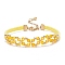 Glass Braided Flower Link Bracelet for Women, Yellow, 7-3/8 inch(18.6cm)