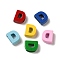 Alloy Spray Paint Slide Charms, Shiny Side, Random Color, Letter.D, 12mm, Hole:8mm