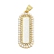 Brass Micro Pave Cubic Zirconia Pendants, Rectangle Charms, with Synthetic Opal and ABS Plastic Imitation Pearl, Long-Lasting Plated, Rack Plating, Lead Free & Cadmium Free, Real 18K Gold Plated, 30.5x12x3mm, Hole: 3.4x4.5mm