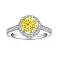 925 Sterling Silver Micro Pave Cubic Zirconia Plain Band Rings, Real Platinum Plated, Flat Round, Yellow, US Size 7(17.3mm)