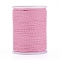 Round Waxed Polyester Cord, Taiwan Waxed Cord, Twisted Cord, Pink, 1mm, about 12.02 yards(11m)/roll