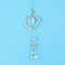 Glass & Brass Pendant Decorations, Suncatchers, Rainbow Makers, with Chips Rose Quartz, for Home Decoration, 400mm