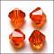 Imitation Austrian Crystal Beads, Grade AAA, K9 Glass, Faceted, Bicone, Orange Red, 4.55x5mm, Hole: 0.7~0.9mm