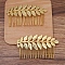 Iron Hair Comb Findings, Leaf, Golden, 32x89mm