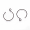 304 Stainless Steel Earring Hooks, with Horizontal Loop, Electrophoresis Black, 22x18mm, Hole: 2.5mm, Pin: 0.7mm