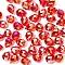 50Pcs Teardrop Transparent Glass Charms, Faceted, Red, 10x8mm