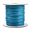 Korean Waxed Polyester Cord, Deep Sky Blue, 1mm, about 85yards/roll