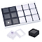 15Pcs Square Acrylic Loose Diamond Storage Boxes, Gemstone Display Case with Clear Window and Sponge inside, 9 White and 6 Black, Mixed Color, 18x11x2.5cm, Box: 29x29x16mm