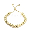 Adjustable Brass Round Beaded Slider Bracelets BJEW-D039-31C-G-1