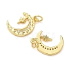 Brass Micro Pave Cubic Zirconia Pendants KK-P326-17G-2