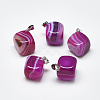 Natural Banded Agate/Striped Agate Pendants G-T122-19B-1