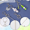 10Pcs Iron Bar Beadable Keychain KEYC-SC0001-76-5
