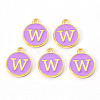 Golden Plated Alloy Enamel Charms ENAM-S118-10W-2