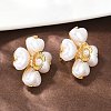 304 Stainless Steel Flower Stud Earrings LS-EJEW-A138-09G-3
