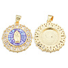 Brass Micro Pave Clear Cubic Zirconia Pendants KK-N227-100A-1
