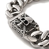 304 Stainless Steel Skull Cuban Link Chain Bracelets for Women Men BJEW-Q341-05D-AS-2