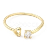 Rack Plating Brass Micro Pave Clear Cubic Zirconia Cuff Rings RJEW-C043-08G-2