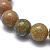 Natural Unakite Bead Stretch Bracelets BJEW-K212-A-042-3