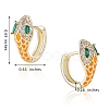 Cubic Zirconia Snake Hoop Earrings with Enamel EJEW-SZ0001-87D-7