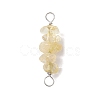 10Pcs 5 Styles Constellation Natural Rose Quartz & Citrine & Golden Sheen Obsidian & South Red Agate & White Moonstone Copper Wire Wrapped Chip Beaded Connector Charms PALLOY-JF02905-10-3