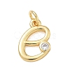 Brass Micro Pave Clear Cubic Zirconia Charms KK-D289-66G-E-1
