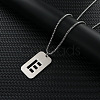 Rectangle with Hollow Out Letter 201 Stainless Steel Pendant Necklaces FS-WG34D20-02-1