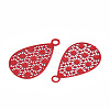 Spray Painted 430 Stainless Steel Filigree Pendants STAS-WH0047-78H-2