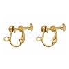 Brass Clip-on Earring Findingsfor non-pierced Ears X-EC143-NFG-1