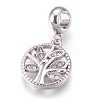 304 Stainless Steel European Dangle Charms STAS-O097-40P-1