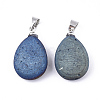Electroplate Natural Druzy Geode Agate Pendants G-S344-63E-2