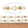 Brass Heart with Butterfly Link Chains with Glass KK-D422-12G-3