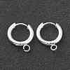 201 Stainless Steel Huggie Hoop Earring Findings STAS-P283-01B-S-1