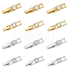 12Pcs 4 Styles Brass Micro Pave Clear Cubic Zirconia Fold Over Clasps KK-UN0004-48-1