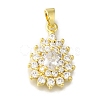 Rack Plating Brass Micro Pave Cubic Zirconia Pendant KK-H485-39G-01-1