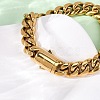 304 Stainless Steel Cuban Link Chains Bracelets for Unisex BJEW-K283-02C-G-3
